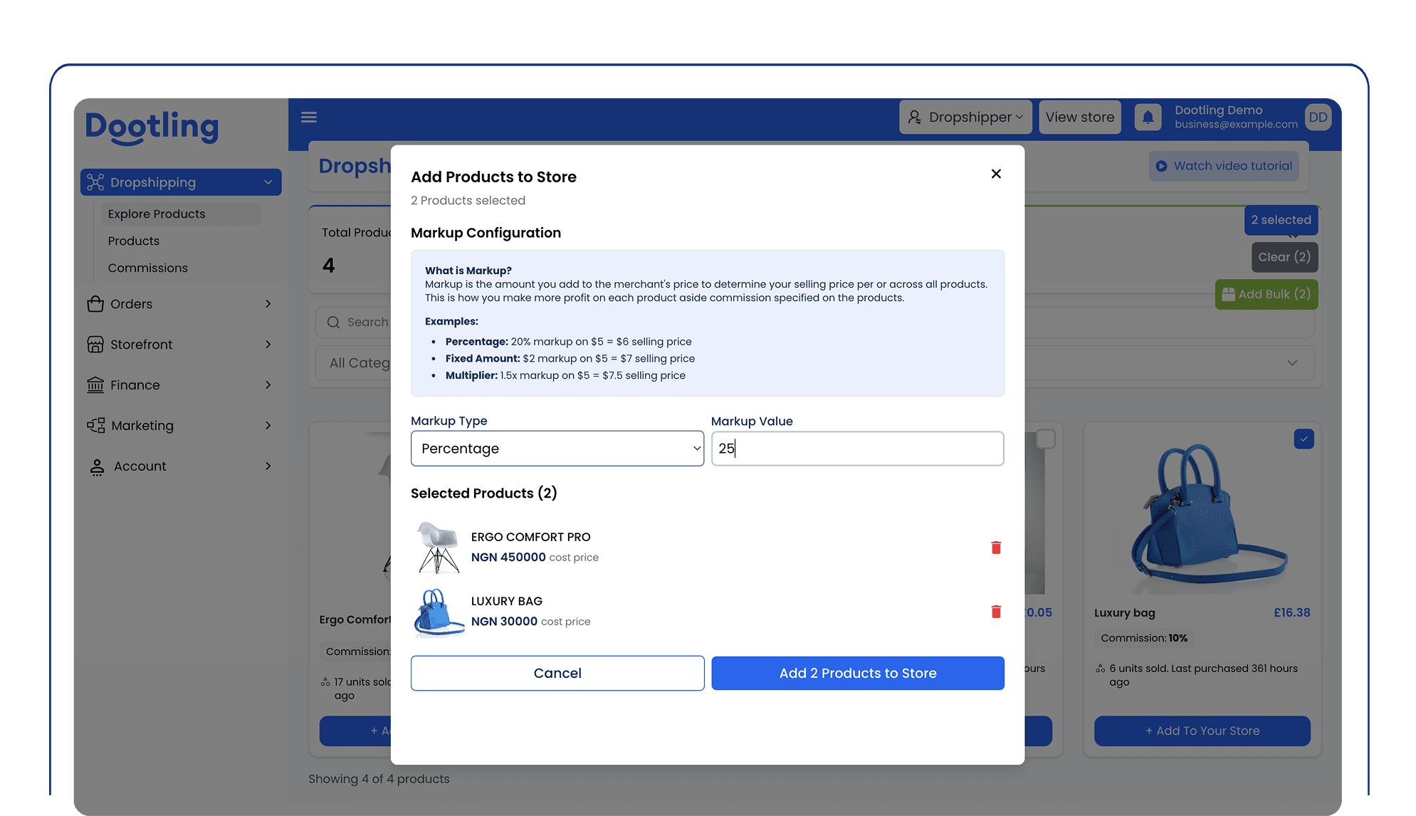 Dootling Store Dashboard
